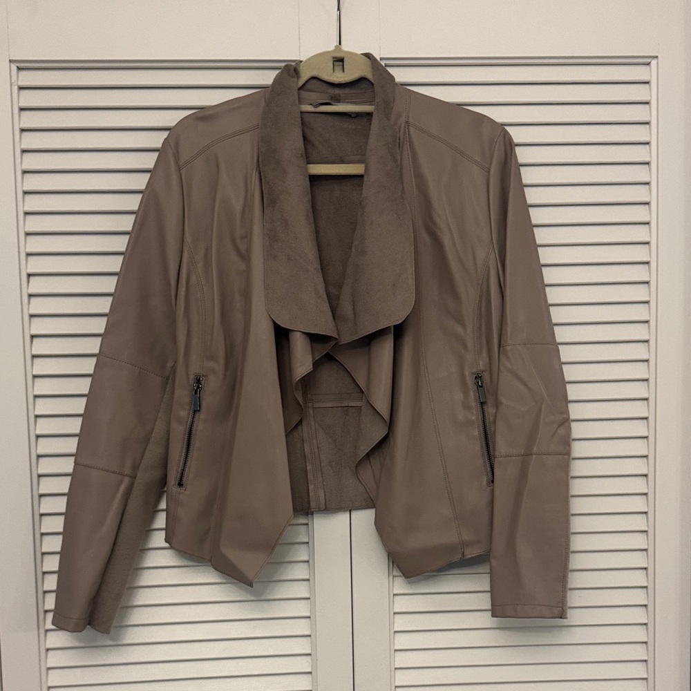 Bagatelle Women's Taupe Faux Leather Jacket